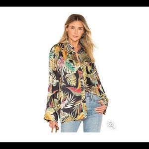 Petersyn satin button down. Ravello Savina Small top.